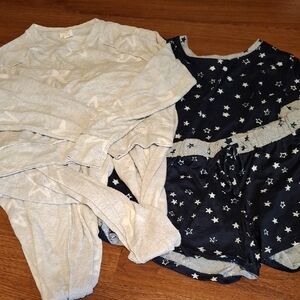 🌺Lucky Brand S navy Blue And Cozie white With Gray Stars Set Pajamas